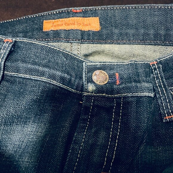 NEW James cured by seun jeans Low Rise Vintage Boot Cut dark blue wash - Picture 8 of 8